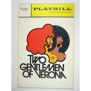 Two Gentlemen Verona Playbill 1972 St James Theatre Jonelle Allen Diana Davilla